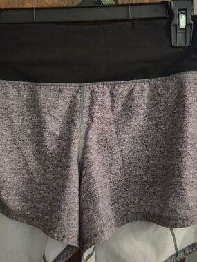 lululemon athletica Women's Heathered Gray Athletic Shorts with Black Waistband
